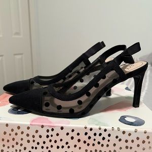Life Stride Naomi Black Polka Dot Slingbacks Size 7.5